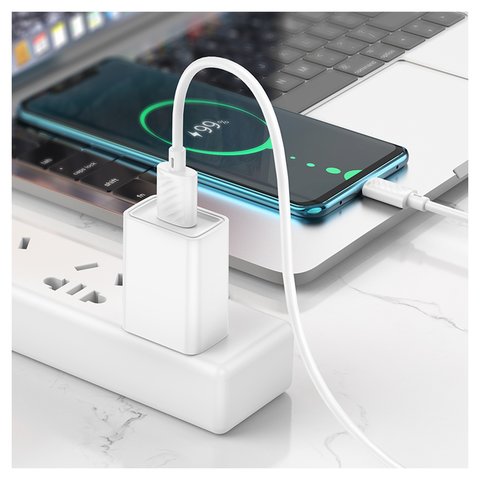 USB дата-кабель Hoco X88, USB тип-C, USB тип-A, 100 см, 3 A, белый Превью 1