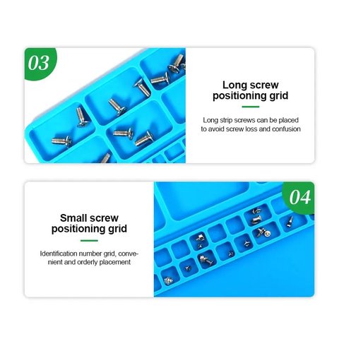 Alfombrilla aislante RELIFE RL-004A, resistente al calor, antiestático, 355 mm, 250 mm, con secciones Vista previa  5