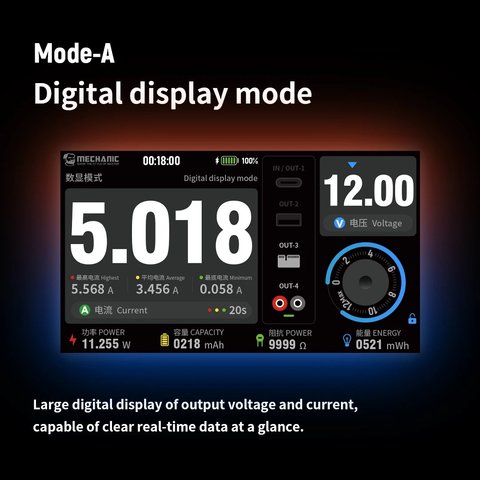 Fuente de alimentación (potencia) Mechanic Power Box 2.0, 10000mAh, 45W, Type-C, PD, 12 V, 5A Vista previa  7
