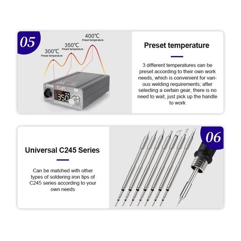 Estación de soldadura GVM T245, digital, 130W Vista previa  9