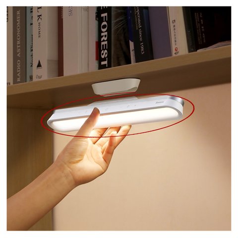 Настольная лампа Baseus Stepless Dimming PRO, 5 Вт, Белая, с держателем, магнитная, c кабелем, пластик, Baseus, #DGXC-02 Превью 1