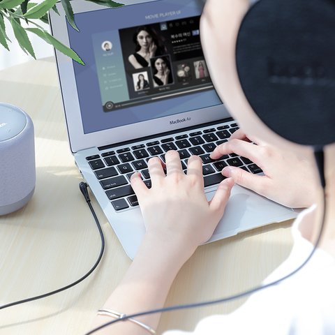 AUX-кабель Hoco UPA14, TRS 3.5 мм, 100 см, чорний, Г-подібний, #6931474712844 Прев'ю 2