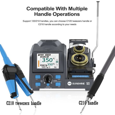 Паяльна станція Sunshine S1, цифрова, 80 Вт, з ручкою у вигляді пінцета Прев'ю 1