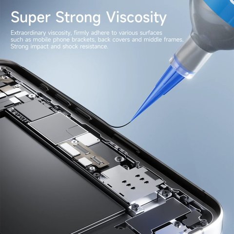 Клей JCID TP-010B, поліуретановий, чорний, швидковисихаючий, для приклеювання задніх кришок, для дисплейних рамок, 10 мл Прев'ю 4