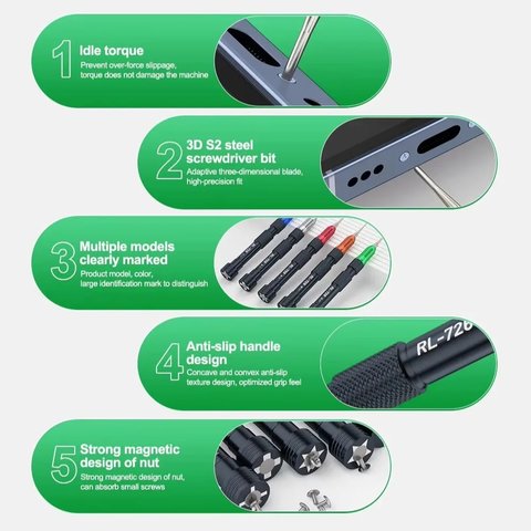 Викрутка "зірочка" RELIFE RL-726 3D/*0.8, Pentalobe Прев'ю 6