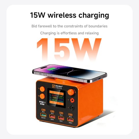 Мережевий зарядний пристрій Amaoe POW-1, 210 Вт, Quick Charge, Power Delivery (PD), з безпровідною зарядкою, 14 портів Прев'ю 6