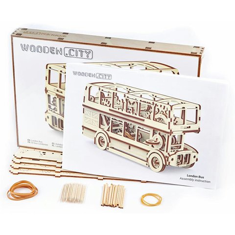 Механічний 3D-пазл Wooden.City Лондонський автобус Прев'ю 8