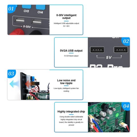 Лабораторний блок живлення Sunshine P2 Pro, Чотириканальний, трансформаторний, до 30 В, до 5 А, світлодіодні індикатори, 330 Вт Прев'ю 8